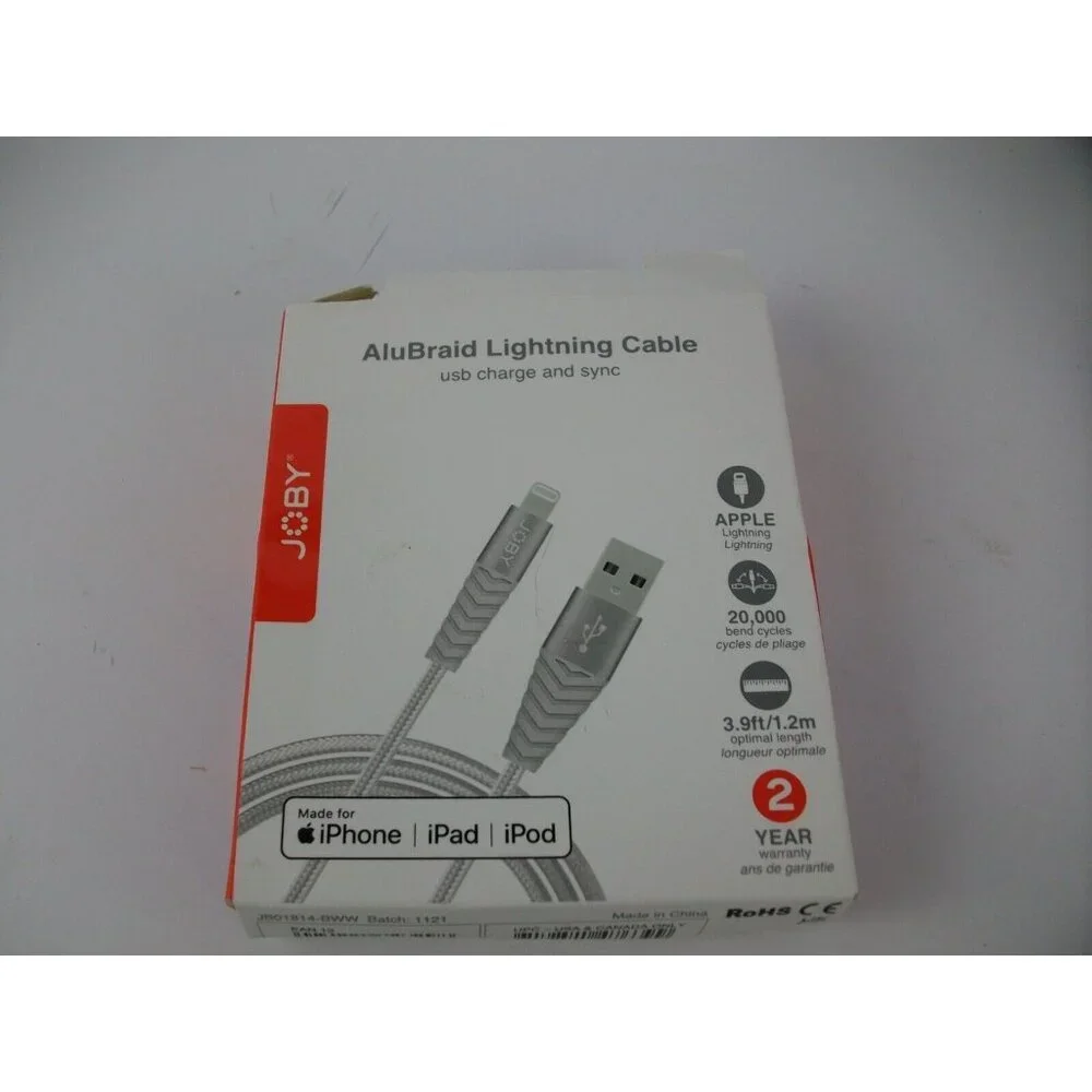 Brand New Joby Basics Gray 3.9ft USB to Cable